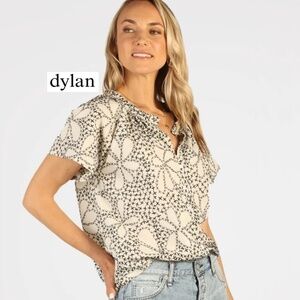 Dylan stitched flora shirt top, M. CB2124